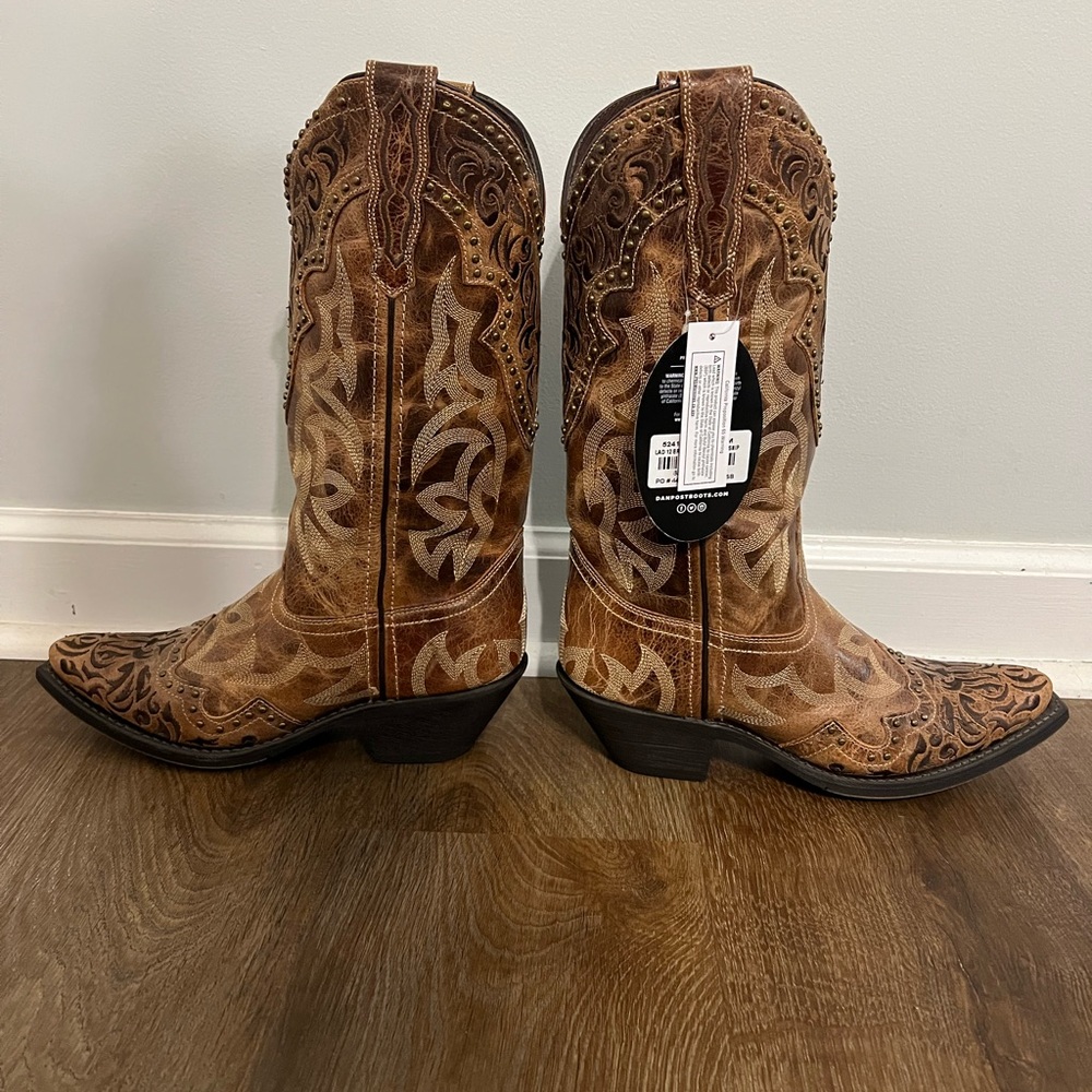 Laredo Women’s Braylynn Studded Leather Western Boots - Picture 4 of 7